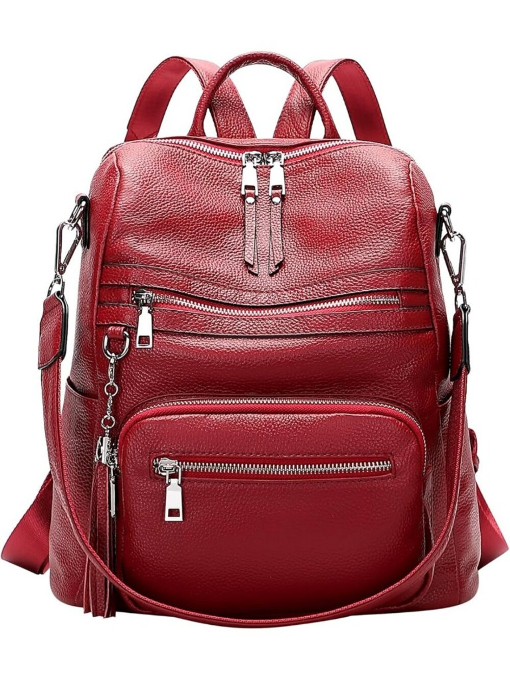Stylish Soft Genuine Leather Backpack for Women - Large Shoulder Bag, Versatile
